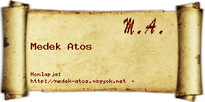 Medek Atos névjegykártya